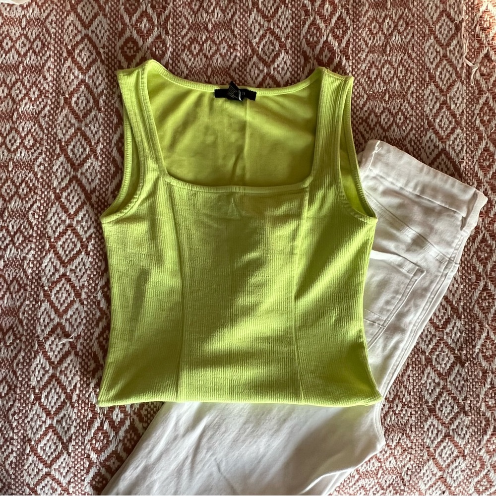 F21 Neon Green Rib Bodysuit